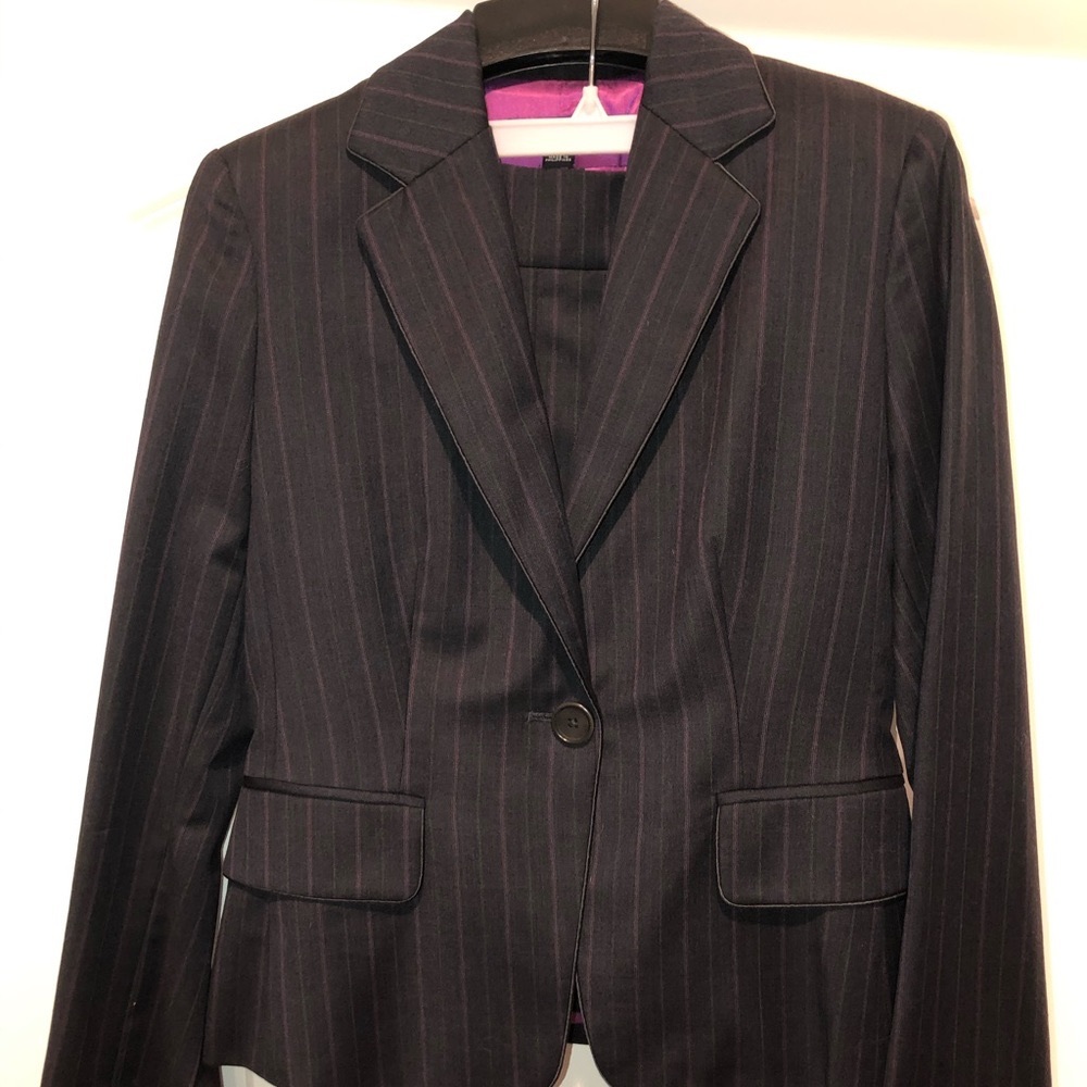 Banana Republic Purple Pinstripe Skirt Suit Set